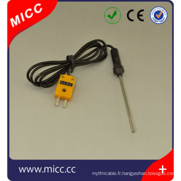 Sonde de thermocouple K type ss 316 matériau 0.5mm